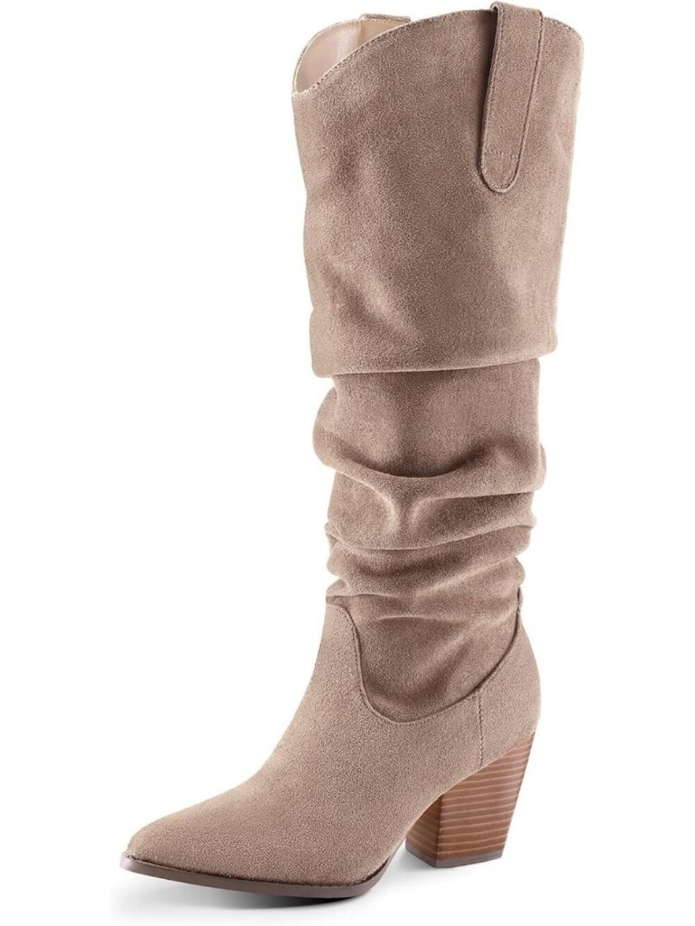 Chic Slouchy Knee High Cowboy Boots | Pointed Toe Western Style Footwear